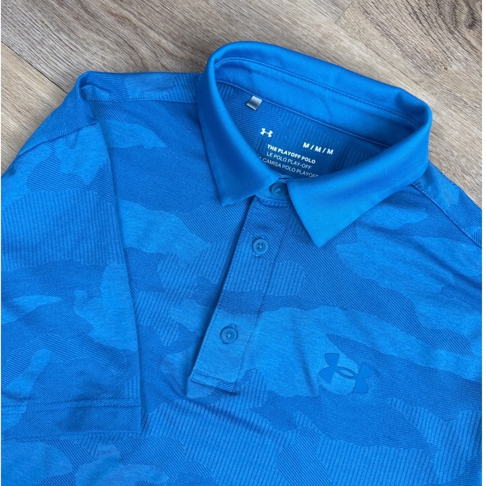 Under Armour Playoff Polo Men Medium
Blue Camo Performance Golf Casual EUC